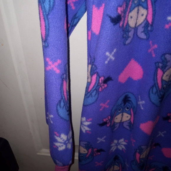 Disney Eeyore Fleece Footed Onesie Pajama, Purple, size L/G (11/13), used - Picture 6 of 7